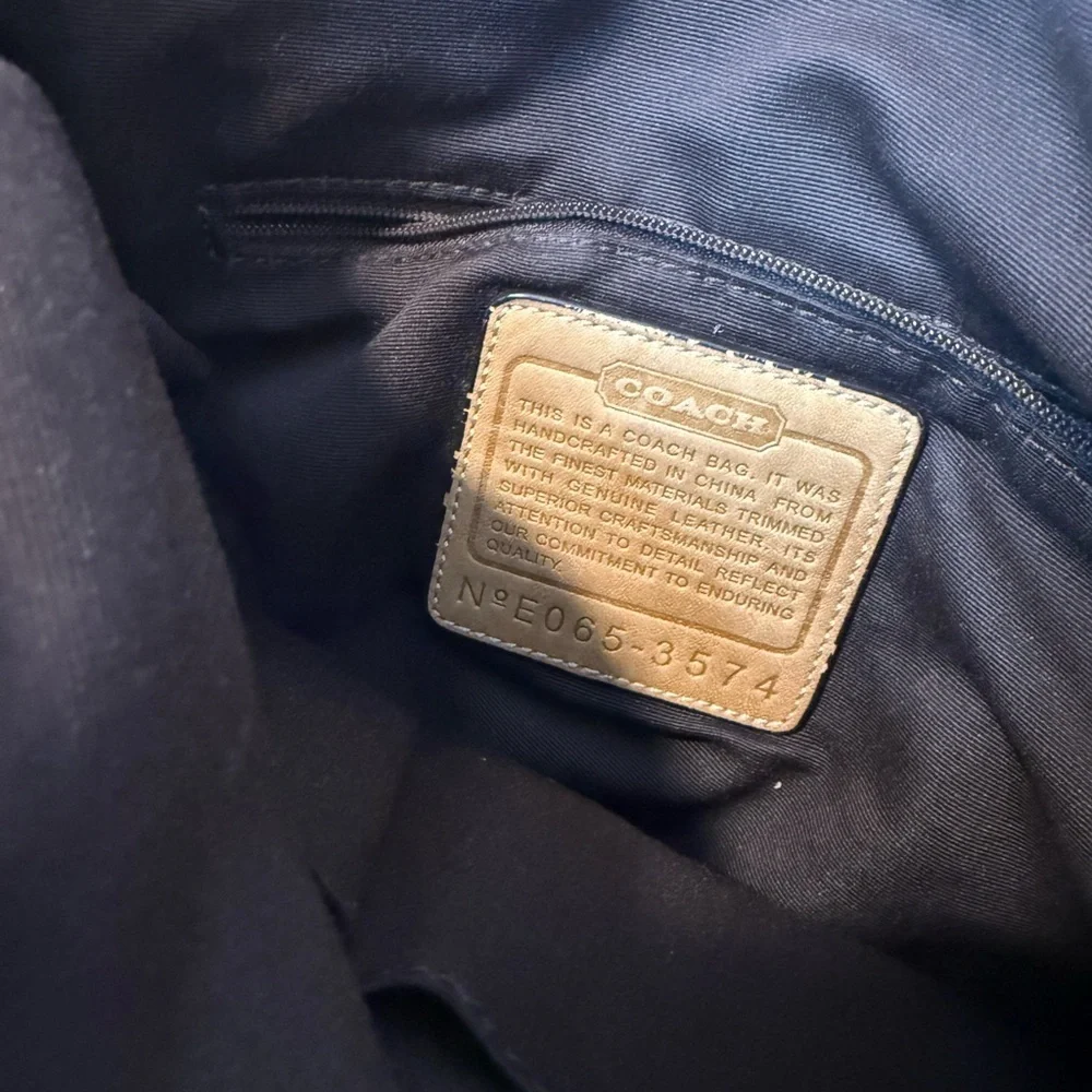 Coach Tan and Brown Signature Shoulder Bag